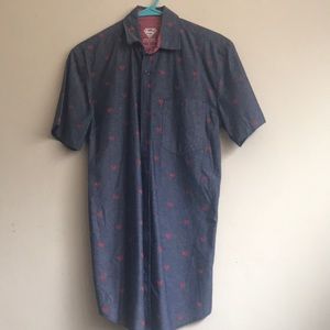 Superman logo button up shirt